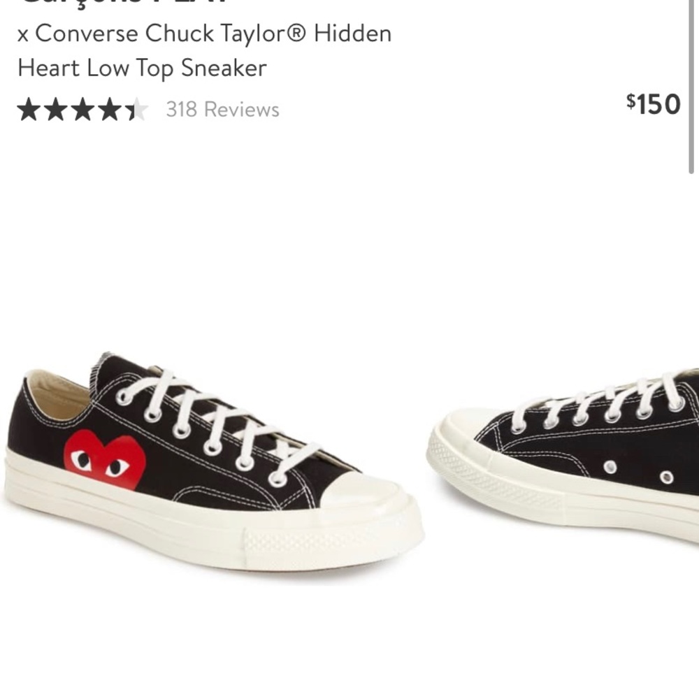 Comme Des Garçons converse hidden heart low
